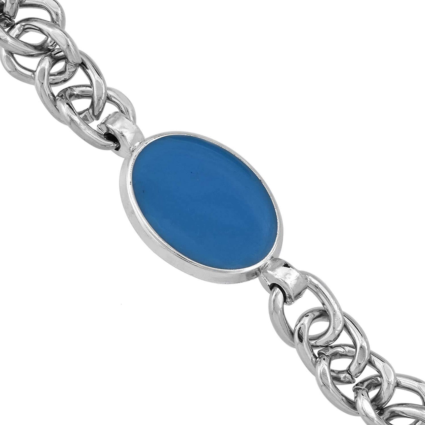 Beads & Silver Plated Men's Bracelet