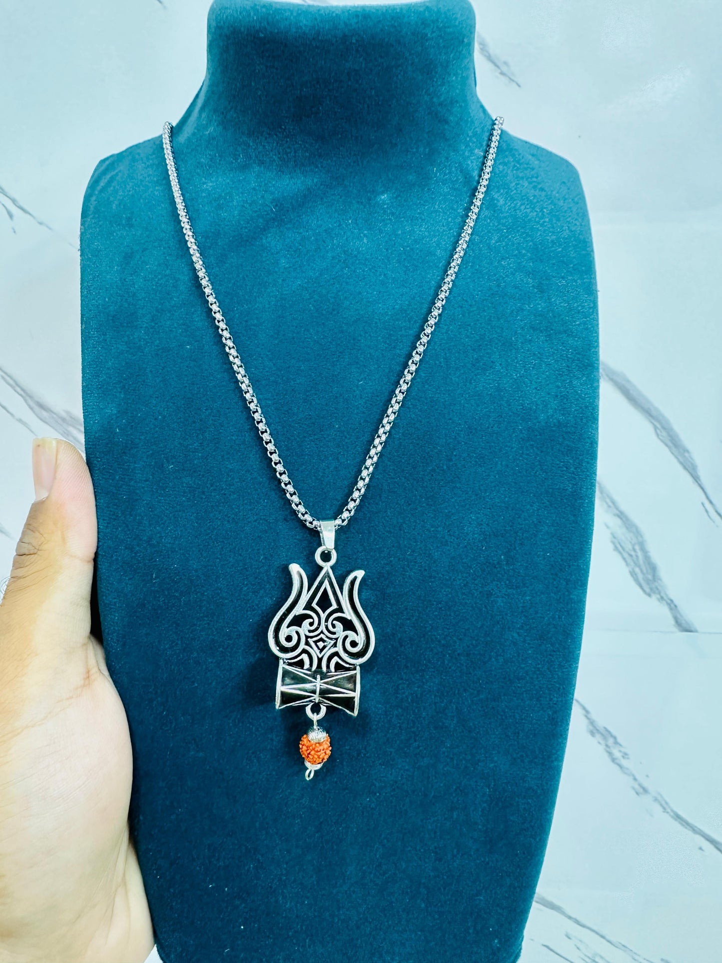 Trishul Damru Rudraksha Pendant