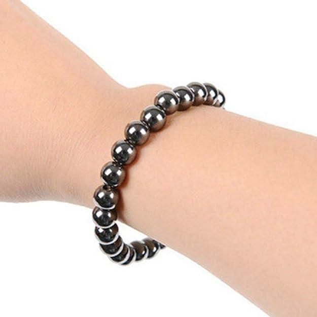 Round Beads Magnetic Hematite Crystal Stone Bracelet (Pack of 2)