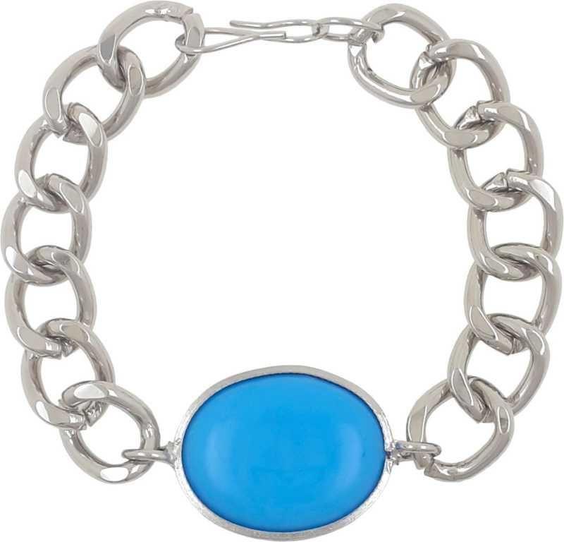 Beads & Silver Plated Men's Bracelet