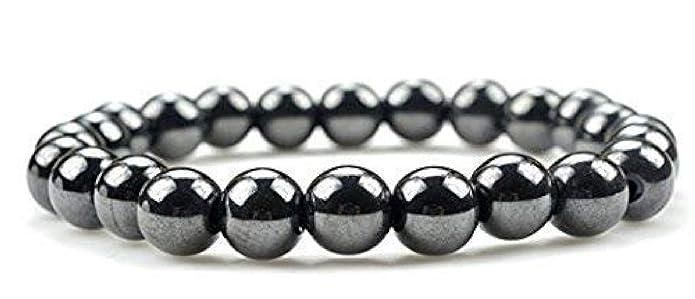 Round Beads Magnetic Hematite Crystal Stone Bracelet (Pack of 2)