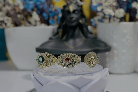 Ring of Shivji Ganeshji & Hanumanji Combo of 3