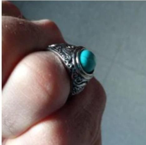 Silver Plated Blue Stone Ring