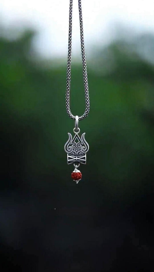 Trishul Damru Rudraksha Pendant